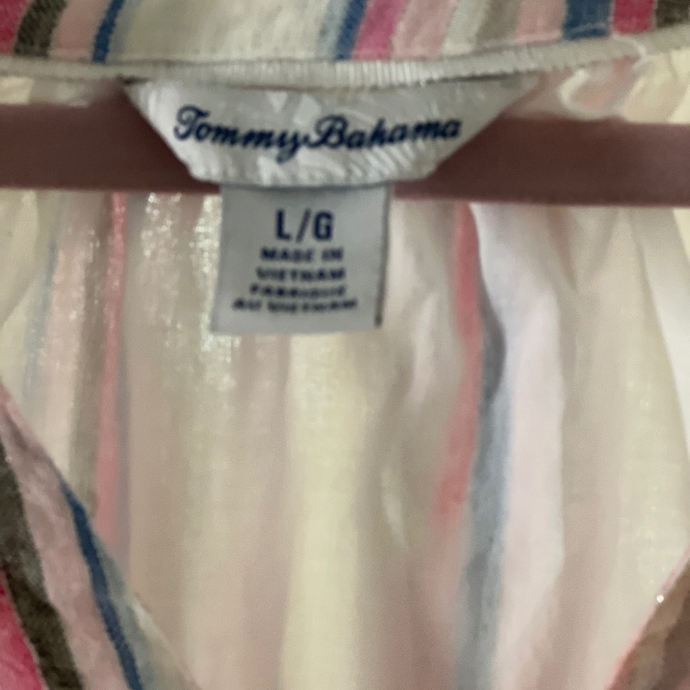 Tommy Bahama String Of Silver Linen-Blend Short Sundress, Coconut, Large - Picture 5 of 14